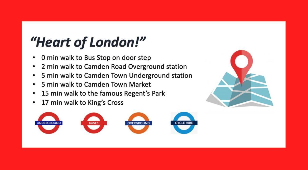 Luxury Rooms In Camden Town Near Shops, Cafes, Bars & Metro With Shared Bathrooms Londra Exterior foto